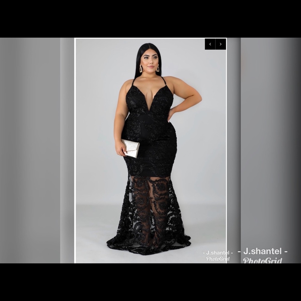 Plus size black gown